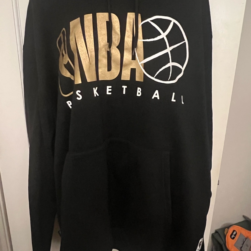 NBA Black Hoodie with Silver Logo
